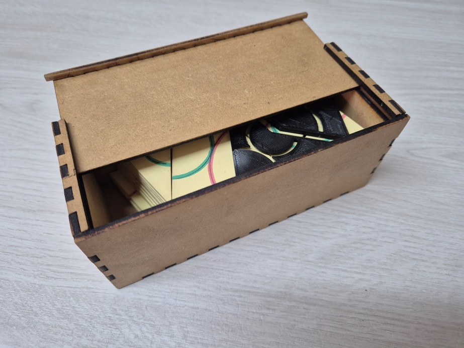 Caja terminada para presentación y uso institucional