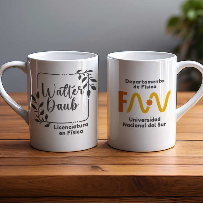 Aplicación gráfica sobre taza para difusión institucional