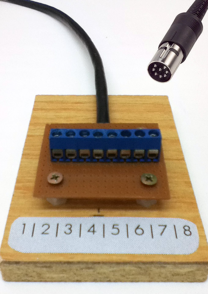 Adaptador Ficha DIM 8 a conector circuito impreso
